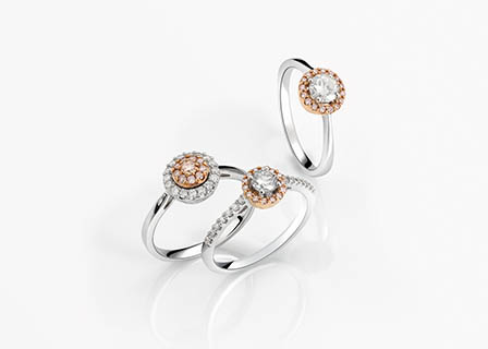 Jewellery Photography of Platinum rings