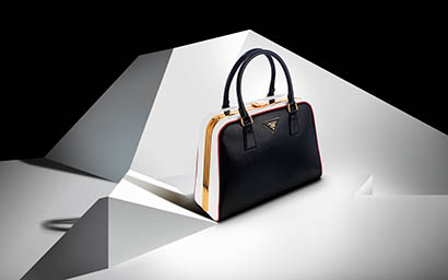 Fashion Photography of Prada leather handbag