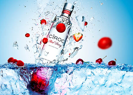 Advertising Still life product Photography of Ciroc vodka bottle