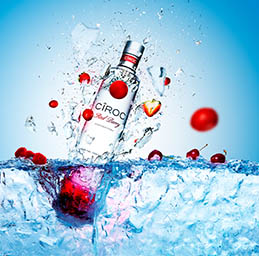 Creative still life product Photography of Ciroc vodka bottle