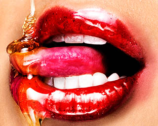 Food Photography of Honey lips
