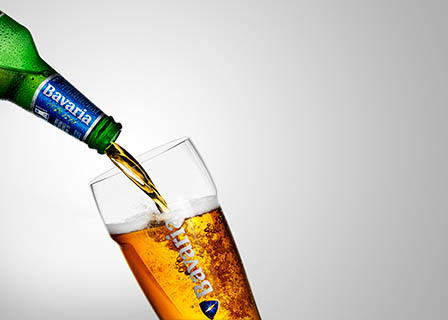 Glass Explorer of Bavaria beer bottle pour shot