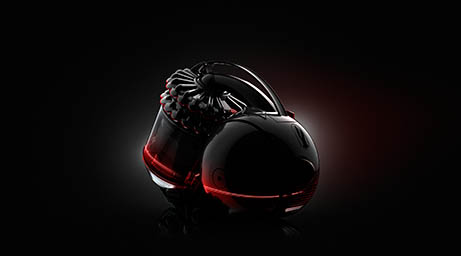 Black background Explorer of Dyson Ball vacuum cleaner