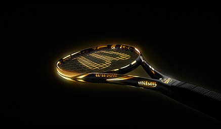 Black background Explorer of Wilson tennis racket