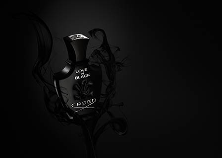 Black background Explorer of Creed fragrance bottle