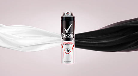 Coloured background Explorer of Rexona deodorant spray can