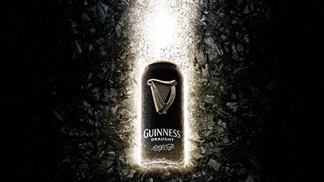 Creative still life product Photography of Guinness beer can