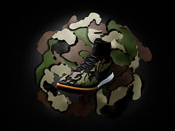 Coloured background Explorer of Nike sock trainer