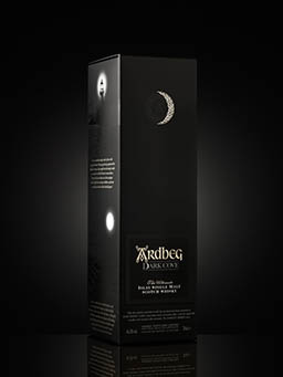 Black background Explorer of Ardbeg whisky box