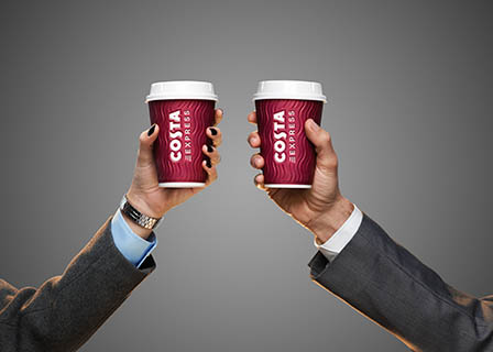 Drinks Photography of Costa coffee cups