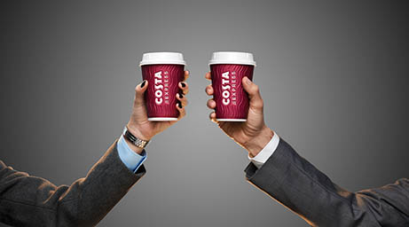 Advertising Still life product Photography of Costa coffee cups