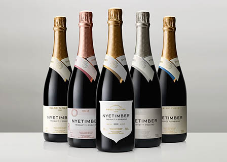 Drinks Photography of Nyetimber sparkling wine bottles
