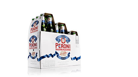 White background Explorer of Peroni lager bottles pack