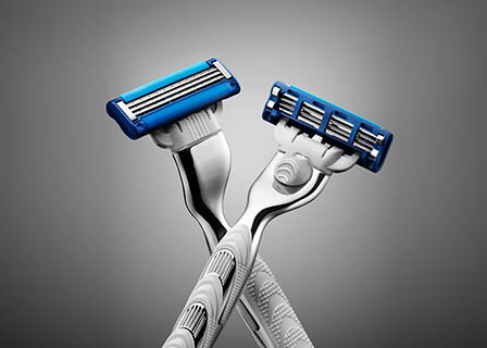 Still life product Photography of Gillette razor