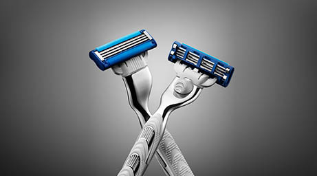 Still life product Photography of Gillette razor