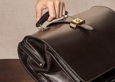 Advertising Still life product Photography of Alfred Dunhill leather briefcase