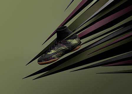 Coloured background Explorer of Nike sock trainers