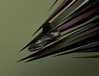 Coloured background Explorer of Nike sock trainers