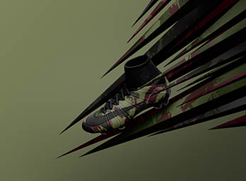 Coloured background Explorer of Nike HyperVenom football boots