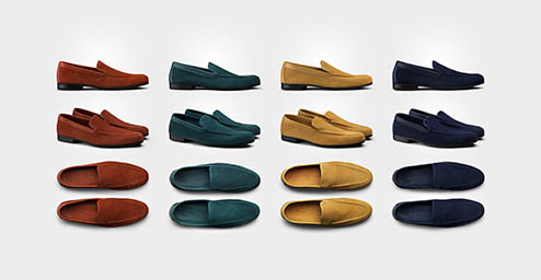 Fashion Photography of John Lobb men's suede loafers