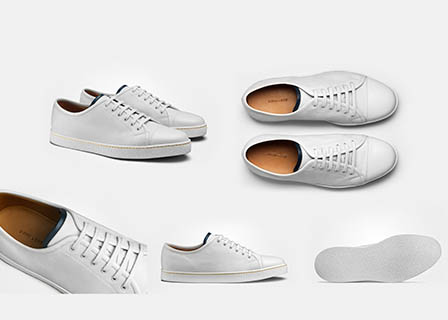 Leather goods Explorer of John Lobb white leather trainers