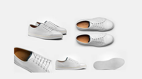 Leather goods Explorer of John Lobb white leather trainers