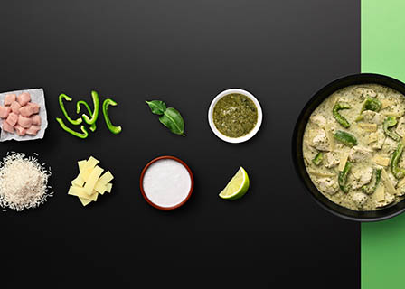 Food Photography of Scratch Meals thai green curry recipe