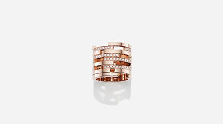 Jewellery Photography of Maison Dauphin gold band with diamonds