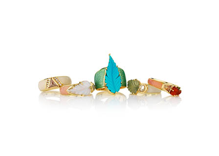 White background Explorer of Book Gregson rings with precious stones