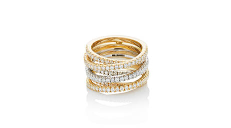 White background Explorer of Robert Glen gold diamond bands