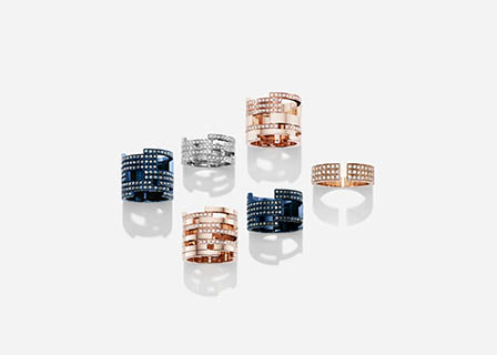Jewellery Photography of Maison Dauphin gold rings with diamonds