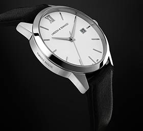 Black background Explorer of Larsson & Jennings watch