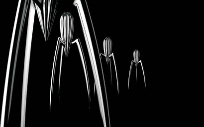 Black background Explorer of Alessi Juicy Salif Squeezer