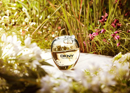 Cosmetics Photography of DKNY Nectar Love fragrance bottle