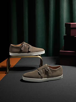 Footwear Explorer of John Lobb double-buckle suede plimsole