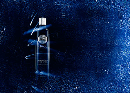 Creative still life product Photography of Ciroc vodka bottle