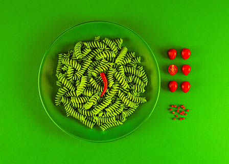Food Photography of Barilla fusillini pasta
