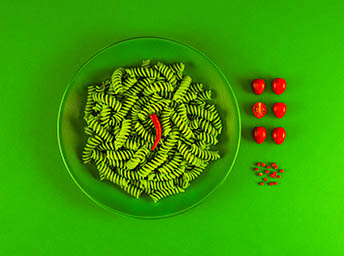 Food Photography of Barilla fusillini pasta