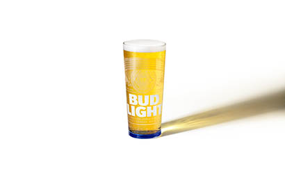 Drinks Photography of Bud Light pint glass