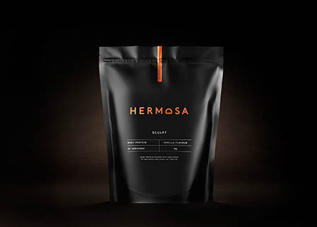 Food Photography of Hermosa protein powder pouch