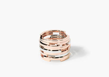 Rings Explorer of Maison Dauphin white and pink gold band