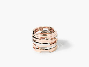 Rings Explorer of Maison Dauphin white and pink gold band