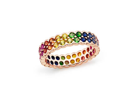 Jewellery Photography of Maison Dauphin gold band with gem stones