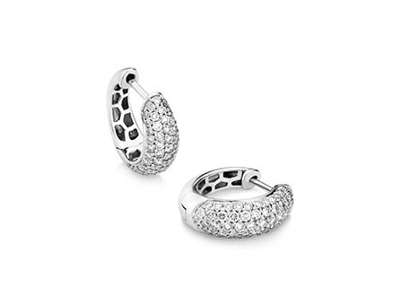 Jewellery Photography of White gold earrings with diamonds