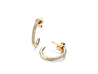 Jewellery Photography of Gold earrings with diamonds