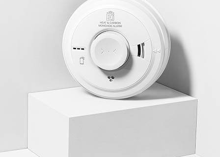 Still life product Photography of Heat & Carbon Monoxide Alarm