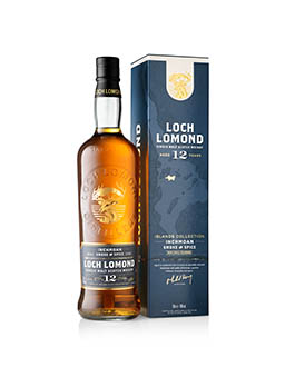 White background Explorer of Loch Lomond whisky bottle and box