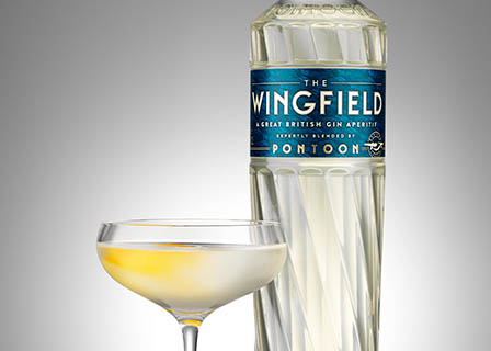 Drinks Photography of Wingfield gin bottle and serve