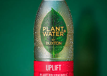 Advertising Still life product Photography of Buxton plant water bottle