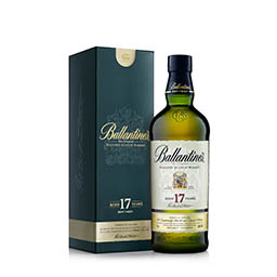 Drinks Photography of Ballantine's whisky bottle and box set